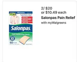 Walgreens Salonpas Pain Relief offer