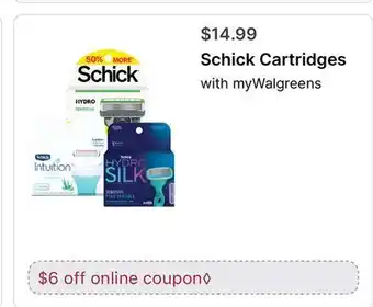 Walgreens Schick Cartridges offer