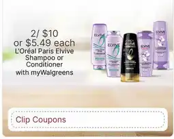 Walgreens L'Oréal Paris Elvive Shampoo or Conditioner offer