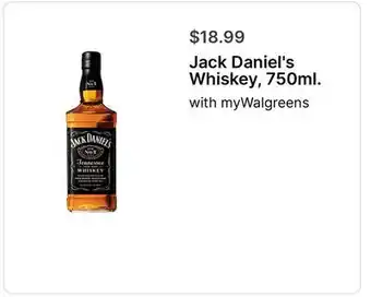 Walgreens Jack Daniel's Whiskey, 750ml offer