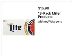 Walgreens 18-Pack Miller Products offer