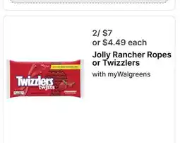 Walgreens Jolly Rancher Ropes or Twizzlers offer