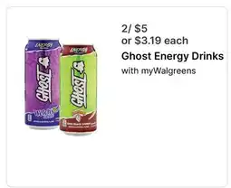 Walgreens Ghost Energy Drinks offer