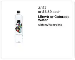 Walgreens Lifewtr or Gatorade Water offer
