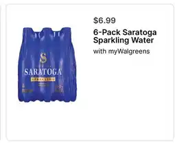 Walgreens 6-Pack Saratoga Sparkling Water offer