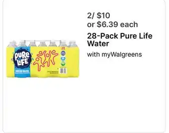 Walgreens 28-Pack Pure Life Water offer