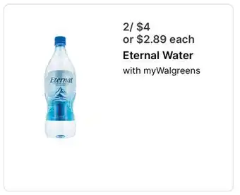 Walgreens Eternal Water offer