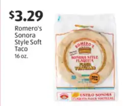 Aldi Romero's Sonora Style Soft Taco offer