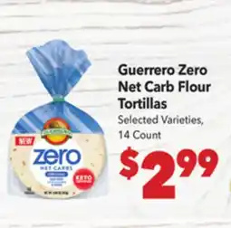 Vallarta Supermarkets Guerrero Zero Net Carb Flour Tortillas offer