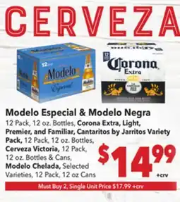 Vallarta Supermarkets Modelo Especial & Modelo Negra offer