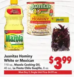 Vallarta Supermarkets Juanitas Hominy offer