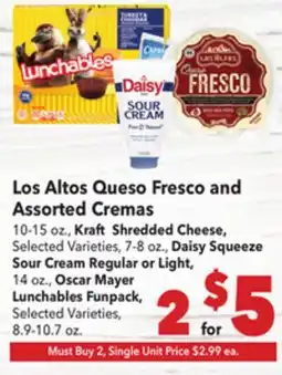 Vallarta Supermarkets Los Altos Queso Fresco and Assorted Cremas offer