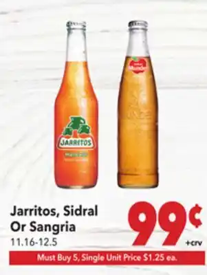 Vallarta Supermarkets Jarritos, Sidral Or Sangria offer