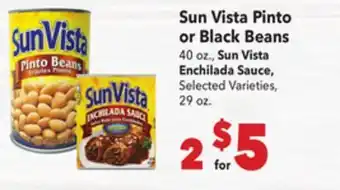 Vallarta Supermarkets Sun Vista Pinto or Black Beans offer