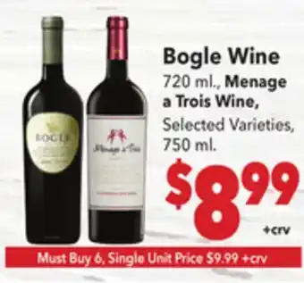 Vallarta Supermarkets Bogle Wine offer