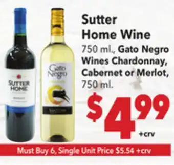 Vallarta Supermarkets Sutter Home Wine offer