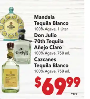 Vallarta Supermarkets Mandala Tequila Blanco 70th offer