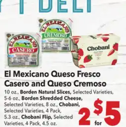 Vallarta Supermarkets El Mexicano Queso Fresco Casero and Queso Cremoso offer