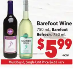 Vallarta Supermarkets Barefoot Wine offer