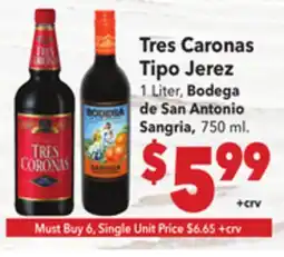 Vallarta Supermarkets Tres Caronas Tipo Jerez offer