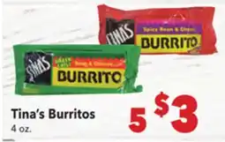 Vallarta Supermarkets Tina's Burritos offer