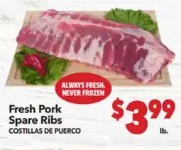 Vallarta Supermarkets Fresh Pork Spare Ribs / COSTILLAS DE PUERCO offer