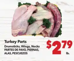 Vallarta Supermarkets Turkey Parts Drumsticks, Wings, Necks / PARTES DE PAVO, PIERNAS, ALAS, PESCUEZOS offer