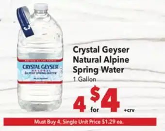 Vallarta Supermarkets Crystal Geyser Natural Alpine Spring Water offer