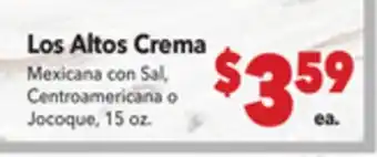 Vallarta Supermarkets Los Altos Crema offer