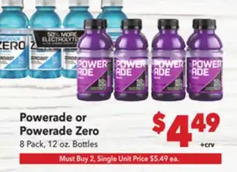 Vallarta Supermarkets Powerade or Powerade Zero offer