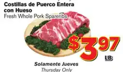 El Super Fresh Fresh Whole Pork Spareribs offer