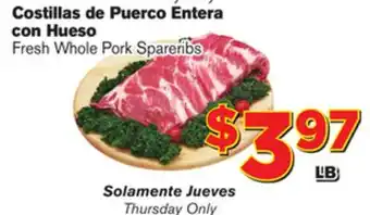 El Super Fresh Fresh Whole Pork Spareribs offer
