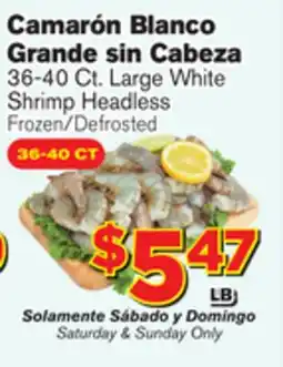 El Super Fresh 36-40 Ct. Large White Shrimp Headless offer