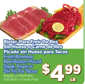 El Super Fresh Fresh Beef Bottom Round Steak, Roast or Steak, Roast or Stir Fry For Tacos offer
