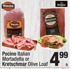 Super King Markets Pocino Italian Mortadella or Kretschmar Olive Loaf offer
