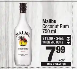 Super King Markets Malibu Coconut Rum offer