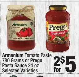 Super King Markets Armenium Tomato Paste 780 Grams or Prego Pasta Sauce 24 oz offer