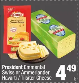 Super King Markets President Emmental Swiss or Ammerlander Havarti/Tilsiter Cheese offer