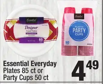 Super King Markets Essential Everyday Plates 85 ct or Party Cups 50 ct offer