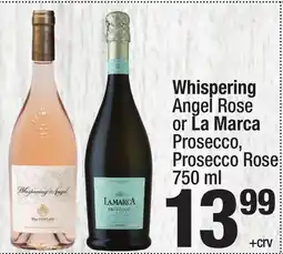 Super King Markets Whispering Angel Rose or La Marca Prosecco, Prosecco Rose offer