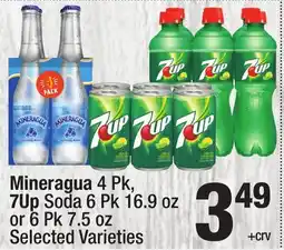 Super King Markets Mineragua 4 Pk, 7Up Soda 6 Pk 16.9 oz or 6 Pk 7.5 oz offer