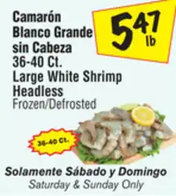 El Super 36-40 Ct. Large White Shrimp Headless offer