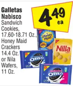 El Super Nabisco Sandwich Cookies, 17.60-18.71 Oz., Honey Maid Crackers 14.4 Oz. or Nila Wafers, 11 Oz offer