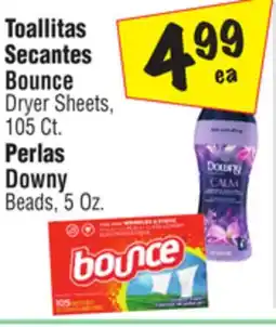El Super Bounce Dryer Sheets 105 ct., Perlas Downy Beads, 5 Oz offer