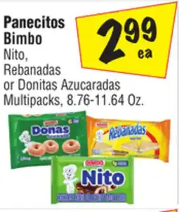 El Super Bimbo Nito, Rebanadas or Donitas Azucaradas offer