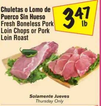El Super Fresh Boneless Pork Loin Chops or Pork Loin Roast offer