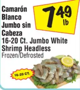 El Super 16-20 Ct. Jumbo WhiteShrimp Headless offer