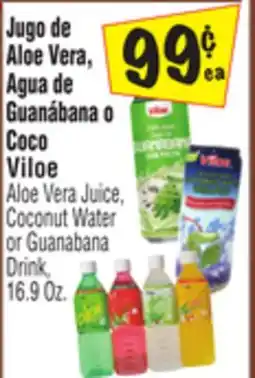 El Super Aloe Vera Juice, Coconut Water or Guanabana Drink offer
