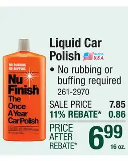 Menards Liquid Car Polish offer