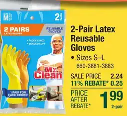 Menards 2-Pair Latex Reusable Gloves offer